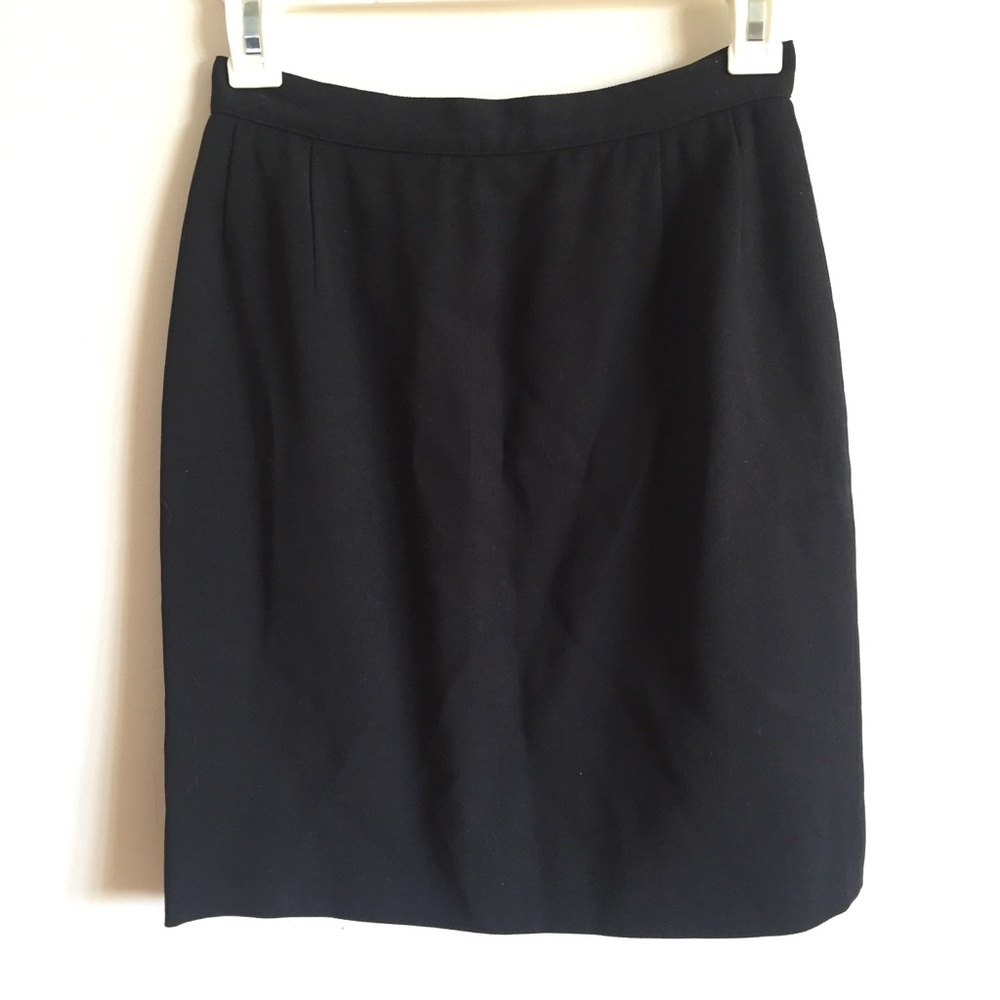 Salvatore Ferragamo Wool Black Pencil Skirt